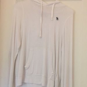 white long sleeve hooded shirt